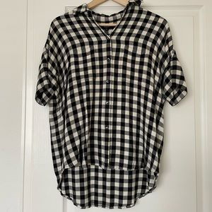 Madewell oversized checkered button up